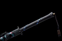 dark soul tactical xiu chun dao black roasted manganese steel camouflage leather saya 08