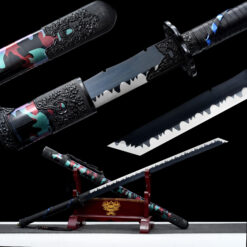 dark soul tactical xiu chun dao black roasted manganese steel camouflage leather saya main