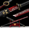 dragon king crimson flame tang dao red roasted manganese steel dragon motif leather saya main