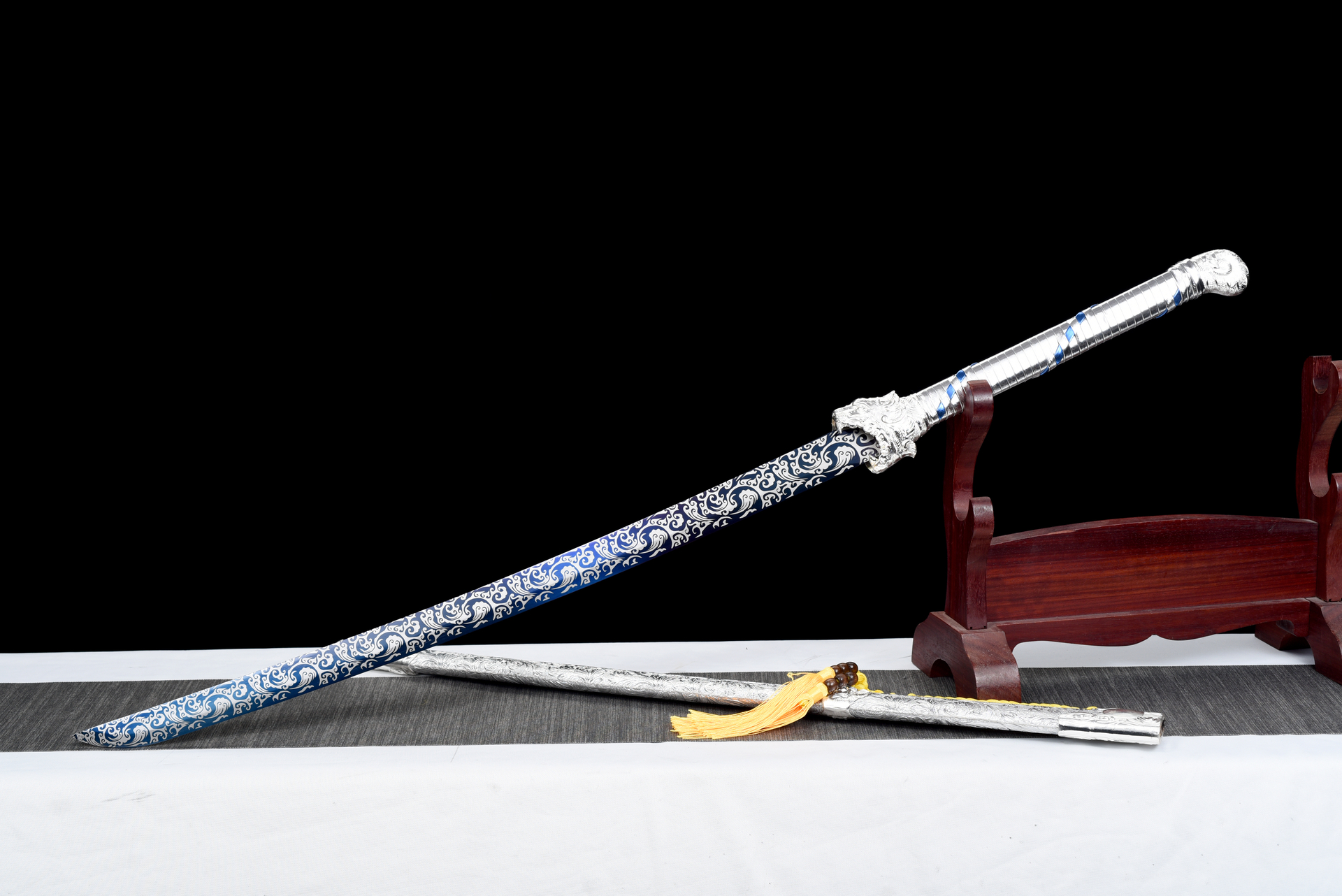 fu hu silver tiger xiu chun dao blue roasted manganese steel phoenix tail silver saya 02