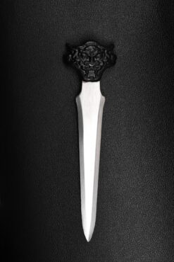 iron lock kunwu black manganese steel tang dao dragon head pommel leather saya battle ready 04