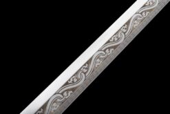 iron lock kunwu black manganese steel tang dao dragon head pommel leather saya battle ready 09