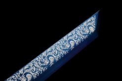 qian mo blue roasted manganese steel tang dao silver etched motif hand carved saya 08