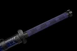 qian mo blue roasted manganese steel tang dao silver etched motif hand carved saya 09