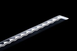 shadow demon dragon blackout long handle xiuchun dao wave pattern manganese steel black leather saya battle ready 11