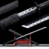 shadow demon dragon blackout long handle xiuchun dao wave pattern manganese steel black leather saya battle ready main