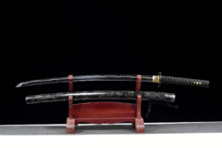 the black widow hand forged spring steel katana gold web pattern saya battle ready 02