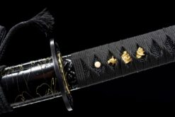 the black widow hand forged spring steel katana gold web pattern saya battle ready 04