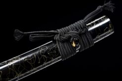 the black widow hand forged spring steel katana gold web pattern saya battle ready 05