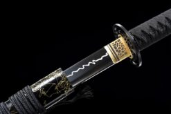 the black widow hand forged spring steel katana gold web pattern saya battle ready 06