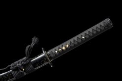 the black widow hand forged spring steel katana gold web pattern saya battle ready 11