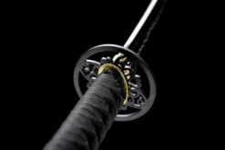 the black widow hand forged spring steel katana gold web pattern saya battle ready 14 1