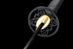 the black widow hand forged spring steel katana gold web pattern saya battle ready 15 1