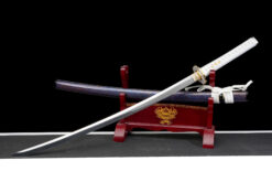 the frozen star hand forged 9610 spring steel katana galaxy blue saya battle ready 01