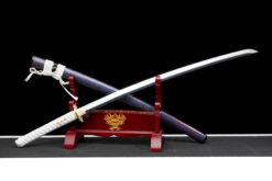 the frozen star hand forged 9610 spring steel katana galaxy blue saya battle ready 09