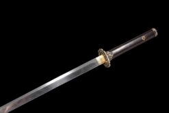 the god slayer twisted damascus steel tang dao ebony wood copper dragon motif battle ready 14