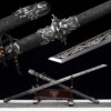 the night stalker nine dragon motif high manganese steel katana black etched blade battle ready main
