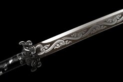 black moon engraved high manganese steel tang dao dragon scale leather saya battle ready 07