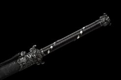 black moon engraved high manganese steel tang dao dragon scale leather saya battle ready 09