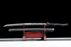 crouching tiger hand forged manganese steel xiuchun dao black engraved blade battle ready 01