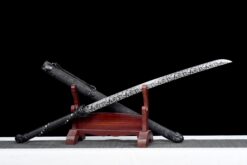 crouching tiger hand forged manganese steel xiuchun dao black engraved blade battle ready 02