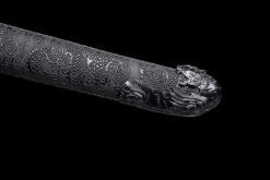 crouching tiger hand forged manganese steel xiuchun dao black engraved blade battle ready 07