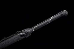 crouching tiger hand forged manganese steel xiuchun dao black engraved blade battle ready 09