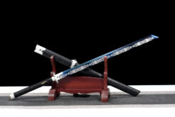 frost wind baked blue high manganese steel xiuchun dao silver plum motif battle ready 02