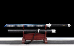 frost wind baked blue high manganese steel xiuchun dao silver plum motif battle ready 03
