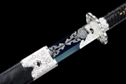 frost wind baked blue high manganese steel xiuchun dao silver plum motif battle ready 06
