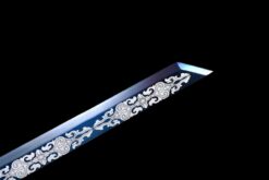 frost wind baked blue high manganese steel xiuchun dao silver plum motif battle ready 10