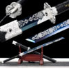 frost wind baked blue high manganese steel xiuchun dao silver plum motif battle ready main