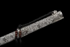 peacock plume blue manganese steel xiuchun dao silver floral motif battle ready 06