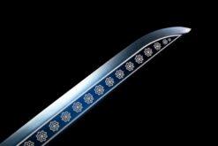 peacock plume blue manganese steel xiuchun dao silver floral motif battle ready 08