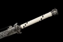 peacock plume blue manganese steel xiuchun dao silver floral motif battle ready 09