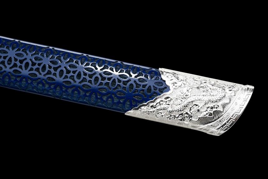 azure dragons soul high manganese steel tang dao silver dragon fittings battle ready 04