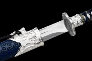 azure dragons soul high manganese steel tang dao silver dragon fittings battle ready 05