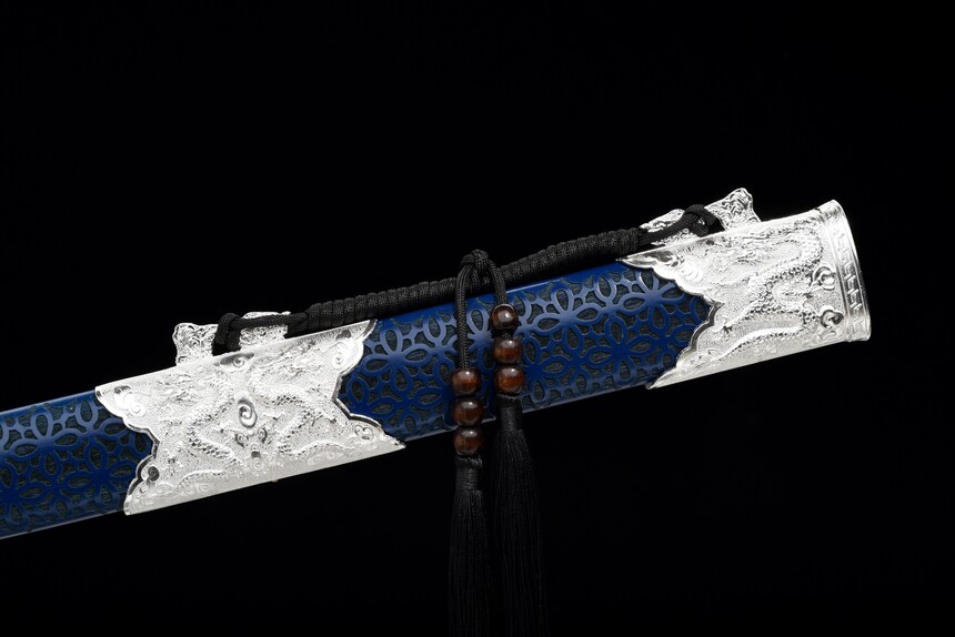 azure dragons soul high manganese steel tang dao silver dragon fittings battle ready 06