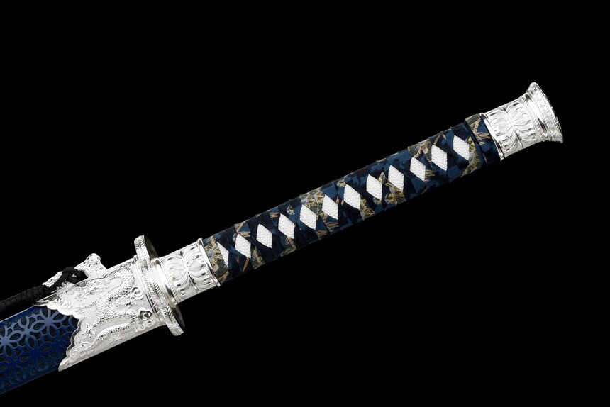 azure dragons soul high manganese steel tang dao silver dragon fittings battle ready 08