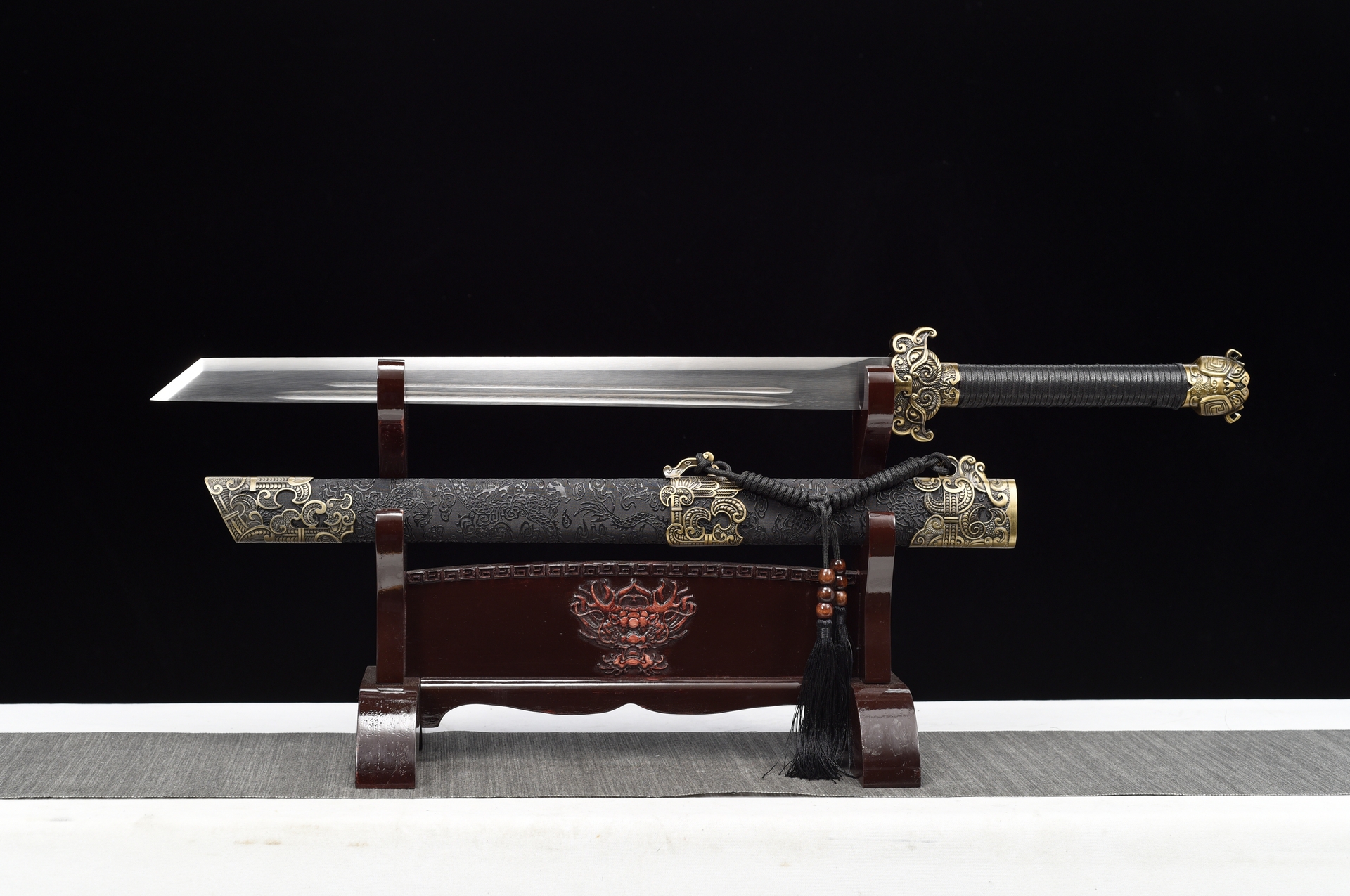 lingzong hand forged manganese steel tang dao thunder god fittings double bo hi 01