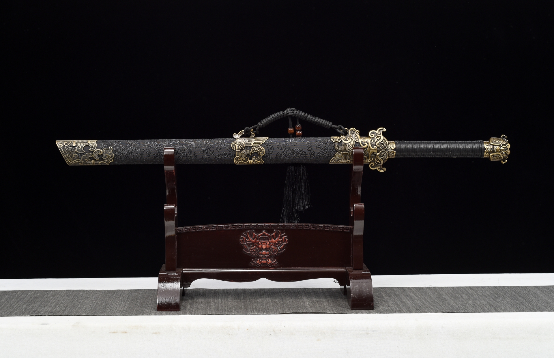 lingzong hand forged manganese steel tang dao thunder god fittings double bo hi 03