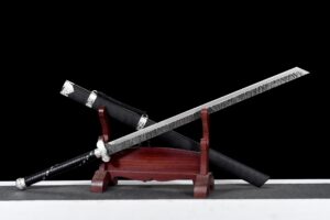 dark night hand forged high performance spring steel tang dao blackout tactical battle ready 02
