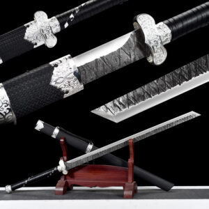 dark night hand forged high performance spring steel tang dao blackout tactical battle ready main
