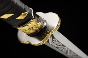 imperial golden dragon high manganese steel tang dao sword engraved blade dragon leather saya battle ready 06
