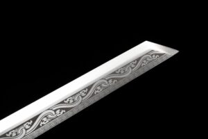 imperial golden dragon high manganese steel tang dao sword engraved blade dragon leather saya battle ready 08