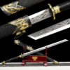 imperial golden dragon high manganese steel tang dao sword engraved blade dragon leather saya battle ready main